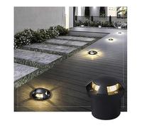 DUOAZJL LED Paysage Lumières Extérieure Lumière Souterraine IP66 Étanche 4 Faces Lueur Rond Éclairage De Platelage pour Allée, Patio, Étape, Lumières De Jardin, AC85-265V(Green,12W)
