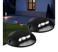 DUOAZJL Lot de 2 Spots LED 3 W à Montage en Surface, étanches, avec boîtier en Aluminium câblé, pour clôture(Warm White,Ac220v)