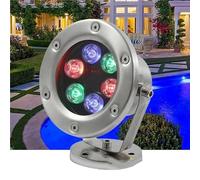 DUOAZJL Lumières De Piscine À LED Submersibles - Lumière sous-Marine Projecteur Rotatif - Lumières De Paysage De Bassin en Acier Inoxydable 12V, Projecteur Étanche IP68(Blue,12W(AC12v))