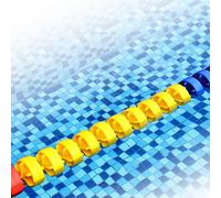 DUOAZJL Séparateur De Couloirs De Piscine Flottant, De 1,0 À 18,3 M, pour La Compétition De Natation en Eau Peu Profonde, Séparation De Profondeur, Facile À Installer(Nylon,6m/20ft)