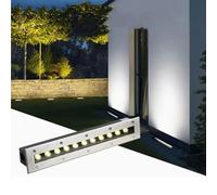 DUOAZJL Spot LED Encastrable Exterieur - Enterré Yard Lampe, Lumière Souterraine Linéaire Rectangulaire, IP67 Étanche Lumières D'allée de Couloir Lumière de Marche D'escalier(Blue,85-245V(9W))