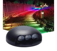 DUOAZJL Spots LED 3 W à Montage en Surface, étanches, avec boîtier en Aluminium câblé, pour clôture(White,Ac220v)