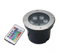 DUOAZJL Spots LED de Sol pour Jardin, terrasse, kiosque, éclairage de Paysage avec télécommande, éclairage de Sol RVB à Changement de Couleur, étanchéité IP68, luminosité réglable(15W(24V))