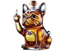 DUOAZJL Statue d'art - Bouteille de Whisky Amusante en Forme de Bouledogue, Bouteille de vin en Verre à Whisky pour Chien, Carafe à vin Unique, décoration de Bar pour Amoureux des bouledogues(C)