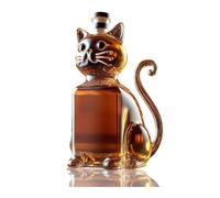 DUOAZJL Statue d'art - Bouteille de Whisky Amusante en Forme de Chat, Carafe en Verre Unique de 300 ML, Ensemble de Carafe à Whisky en Forme de Chat 2025, Cadeau pour Les Amateurs de Whisky
