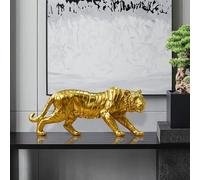 DUOAZJL Statue d'art - Ornements de décoration pour la Maison, Sculpture décorative de Tigre en résine dorée, Artisanat pour la Bureau, Statue d'animal de Tigre