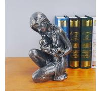 DUOAZJL Statue d'art - Statues décoratives représentant Une mère, Son Fils et sa Fille, Sculpture de Maman Tenant Un bébé, Figurines Couleur Bronze, décoration d'intérieur, Cadeaux pour Maman(B)