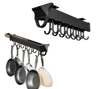 DUOAZJL Support De Balai Et De Serpillère Extractible, Organisation Et Rangement De La Buanderie, Organisateur De Rangement Coulissant Pour Placard, Crochets D'organisation Du Garage(20.07in-18 hook)