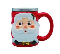 DUOAZJL Tasse à café en acier inoxydable 530ml, motif Père Noël, style viking nordique, décoration de Noël poétique, cadeau de fête