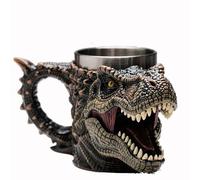 DUOAZJL Tasse à café en acier inoxydable 530ml, motif Père Noël, style viking nordique, décoration de Noël poétique, cadeau de fête
