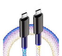 DUOBAGMA Câble USB C LED, 1 m, RVB USB A vers type C, charge rapide 66 W, pour Samsung S24/S23/S22/Z Flip 6/Z Fold 6, Huawei P70/P60, Sony, Xiaomi