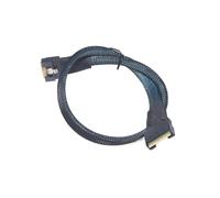 DUOCAI Câble Anti-Insertion Oblique SlimSAS SFF-8654 8i vers SlimSAS 8i (SFF-8654) 8X 4.0 for câble de Connexion Haute Vitesse de Serveur(80cm)