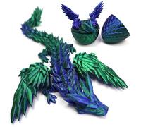 DUOCIYUAN Œuf de dragon imprimé 3D - Jouet surprise dans l'œuf - Pour cadeaux - Figurines mobiles pour Pâques - Décoration de bureau - Vert térodactyle
