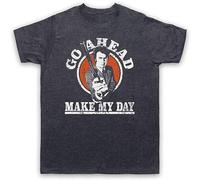DUOduoAi Dirty Harry Clint Go Ahead Make My Day Eastwood Film Adults Mens T-Shirt Charcoal Size L