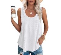 DUOEASE Débardeur Femme Chic et élégant col Rond 2024 Ete Hauts sans Manche(Blanc,L)