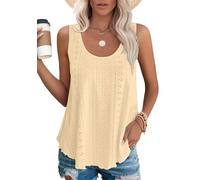 DUOEASE Débardeur Femme Chic et élégant col Rond 2024 Ete Hauts sans Manche(Jaune,M)