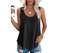 DUOEASE Débardeur Femme Chic et élégant col Rond 2024 Ete Hauts sans Manche(Noir,L)