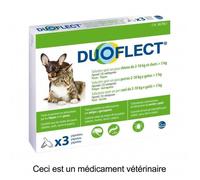 DUOFLECT Lot de 3 pipettes antiparasites - Pour chat plus de 5 kg et chien de 2 à 10 kg