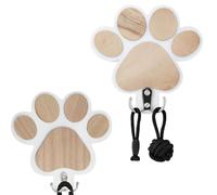 DUOHERESHUI 2 Pièces Porte-Manteau Mural Pour Chien Avec Crochets, Porte-Laisse Pour Chien, Pour Accessoires Pour Chiens, Colliers, Clés, Cadeaux Pour Les Amoureux Des Animaux, Blanc