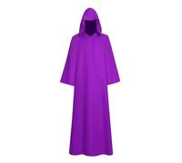 Duohropke Cape médiévale à capuche pour adulte - Costume de vampire - Cape médiévale - Manteau double face - Robe Jedi - Cosplay - Carnaval Halloween - Noël, lilas, 3XL