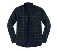 Duohropke Chemise à carreaux pour homme - Chemise thermique en flanelle - Chemise de loisir - Chemise de bûcheron chaude - Veste-chemise - Doublure polaire - Chemise de travail - Veste d'hiver avec