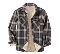 Duohropke Chemise à carreaux pour homme - Chemise thermique en flanelle - Chemise de loisirs - Chemise de bûcheron chaude - Doublure polaire - Chemise de travail - Veste d'hiver avec poche poitrine