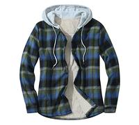 Duohropke Chemise de bûcheron pour homme doublée à carreaux en flanelle - Veste décontractée à carreaux - Chemise à carreaux matelassée - Chemise à manches longues - Cardigan bûcheron - Veste