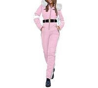 Duohropke Combinaison de ski une pièce pour femme - Imperméable - Coupe-vent - Combinaison de ski isolée pour le ski, Rose, M