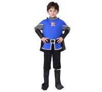 Duohropke Costume de chevalier médiéval pour enfant - Costume de roi Arthur Karack - Cape - 3 pièces - Cosplay - Fête à thème - Costume de Renaissance