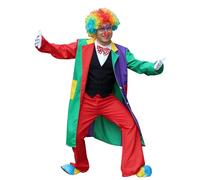 Duohropke Costume de clown pour homme - Combinaison de clown maléfique - Costume de carnaval - Casper - Oiseau amusant - Cirque - Costume de carnaval - Combinaison de cosplay - Pantomime - Costume de