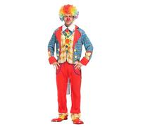 Duohropke Costume de clown pour homme - Combinaison de clown maléfique - Costume de carnaval - Casper - Oiseau amusant - Cirque - Costume de carnaval - Combinaison de cosplay - Pantomime - Costume de