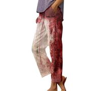 Duohropke Costume de sang d'Halloween pour femme - Pantalon de jogging - Pantalon de sport - Costume effrayant - Costume d'éclaboussures de sang - Pantalon de survêtement gothique, Rose chaud