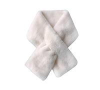 Duohropke Écharpe Femmes Hiver Duveteuse Loop Écharpe d'Hiver Chaude Écharpe en Fausse Fourrure Écharpe de Cou Courte Belle Élégante Légère Couleur Unie Polaire Écharpe en Peluche, Blanc., taille