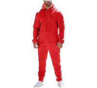 Duohropke Ensemble de jogging pour homme - Ensemble 2 pièces - Décontracté - Sweat à capuche ample et pantalon en coton - Tenue chaude