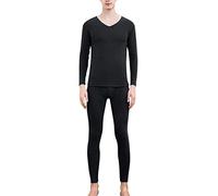 Duohropke Ensemble de sous-vêtements thermiques pour homme - Sous-vêtements fonctionnels respirants - Sous-vêtements thermiques pour homme - Football, Noir 01, XXL