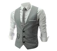 Duohropke Gilet décontracté pour Homme - Gilet de Costume de Mariage - sans Manches - sans Manches