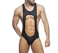 Duohropke Jockstrap Singlet Body Straps Maillot Jumpsuit Leotard Sexy Mesh Sous-vêtements Noir, L