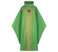 Duohropke Klerus Prêtre Célébrant romain Costume de baptême Vestment Robe de mesure pour adulte Église catholique Père de masse Robe, vert, taille unique