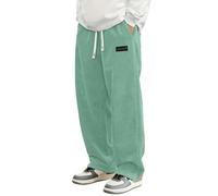 Duohropke Pantalon de jogging baggy pour homme - Taille élastique avec cordon de serrage - Pantalon cargo tricoté avec poches - Décontracté - Hip Hop Y2K - Pantalon japonais - Jambes larges, vert