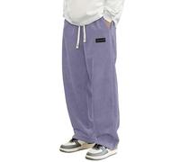 Duohropke Pantalon de jogging baggy pour homme - Taille élastique avec cordon de serrage - Pantalon cargo tricoté avec poches - Décontracté - Hip Hop Y2K - Pantalon japonais - Jambes larges, Violet