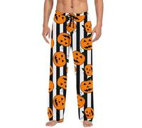 Duohropke Pantalon de pyjama long pour homme - Motif citrouille chauve-souris fantôme - Pantalon de pyjama amusant - Confortable - Pantalon de loisirs - Avec poches - Pantalon de yoga pour fête
