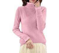 Duohropke Pull à col roulé thermique pour femmes - Thermo - Doublé en polaire - Pull en tricot - Coupe ajustée - Col roulé - Tricot - Pull thermique - Sous-vêtements thermiques - Manches longues