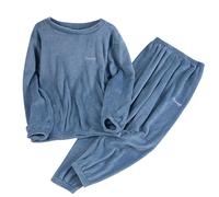 Duohropke Pyjama pour femmes 2 ensembles Pyjama avec hauts longs et pantalons Polaire Maison Costume douillet et chaud Flanelle Lavage de nuit PjS pour femmes Flanelle Polaire pour l'hiver Sleepwear,