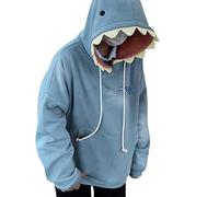 Duohropke Shark Veste à capuche Street Fashion Shark Head Camouflage Pull à capuche 3D Pull à manches longues Sweat à capuche Homme Femme, bleu, M