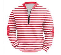 Duohropke Sweat-shirt de carnaval pour homme avec fermeture éclair 3D - Imprimé clown cathédrale de Cologne - Manches longues - Pull à manches longues - Pour carnaval et carnaval de rue, rouge, 3XL