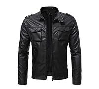 Duohropke Veste de moto aviateur - Veste de moto pour homme - Imperméable et coupe-vent - Avec protections - Pour scooter, motard et tourisme, 04 - Noir., XL