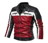 Duohropke Veste de moto pour homme, imperméable, coupe-vent, avec protections, pour scooter, motards, Touring, rouge, XXXL