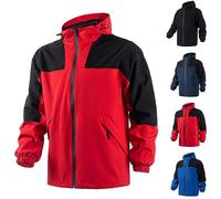 Duohropke Veste de pluie imperméable pour homme avec capuche amovible - Veste Hardshell coupe-vent - Veste imperméable pour vélo - Veste imperméable pour homme - Manteaux respirants, rouge, XXXL