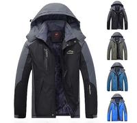 Duohropke Veste de pluie pour homme imperméable et respirante - Veste softshell - Veste de travail - Grandes tailles - Veste à capuche - Coupe-vent - Veste softshell - Veste de randonnée, Bleu (02),