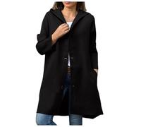 Duohropke Veste d'hiver pour femme avec capuche - Veste mi-saison - Veste polaire chaude - Doublure chaude - Manteau d'hiver élégant - Manteau long moderne - Veste d'extérieur pour le quotidien, les